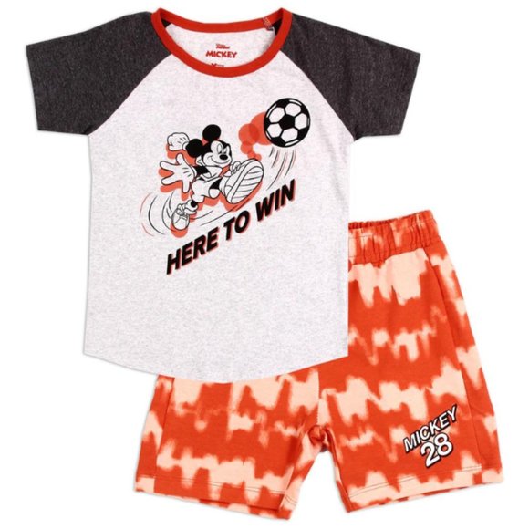 Disney Mickey Mouse Boys Toddler 2-Piece Short Set | Soccer Graphic Tee & Shorts - Picture 1 of 3